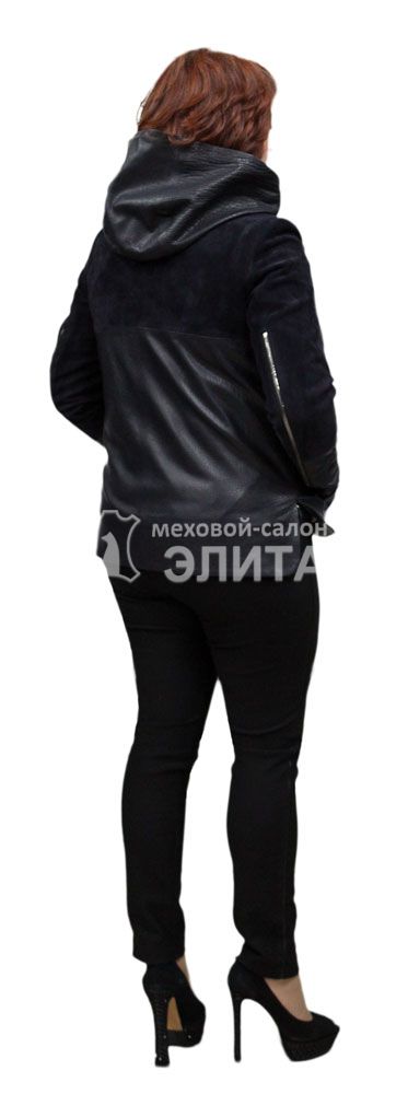 Куртка из натуральной кожи с капюшоном 149 р-р 42-52, цена 17800 рублей в интернет-магазине кожи и меха ЭЛИТА. Вид 2