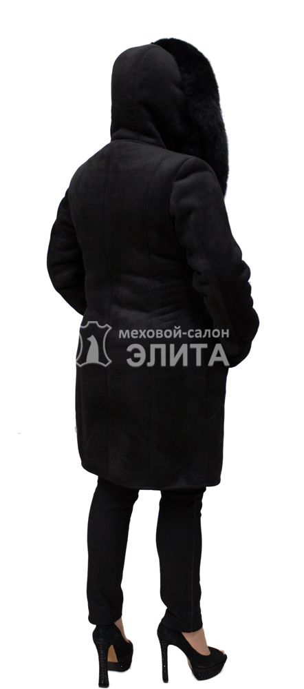 Эко-дубленка с капюшоном 1601С р-р 48-50, цена 17400 рублей в интернет-магазине кожи и меха ЭЛИТА. Вид 2