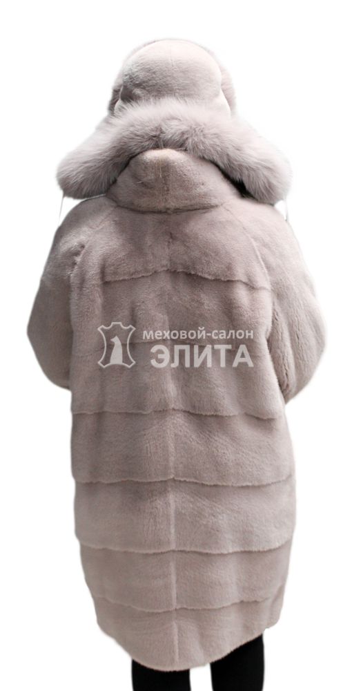 Шуба из норки S-80619 р-р 46-52, цена 215600 рублей в интернет-магазине кожи и меха ЭЛИТА. Вид 2