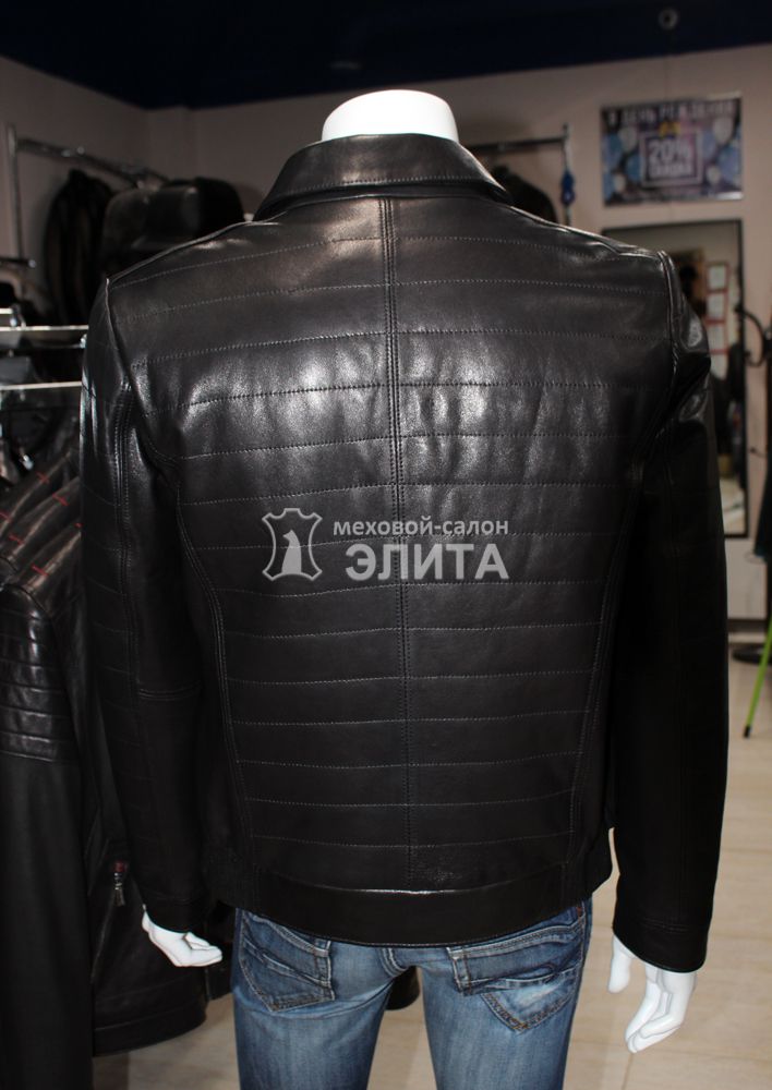 Кожаная куртка весна-осень 011, р-р 50-60, цена 23500 рублей в интернет-магазине кожи и меха ЭЛИТА. Вид 2