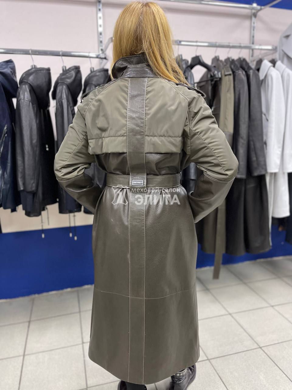Кожаное пальто м-2804 р-р 44-52, цена 60500 рублей в интернет-магазине кожи и меха ЭЛИТА. Вид 2