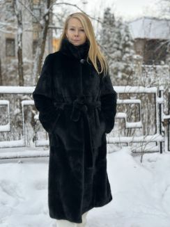 Пальто из норки S 1818 р-р 44-50, цена 187000 рублей в интернет-магазине кожи и меха ЭЛИТА