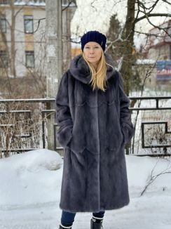 Пальто из норки м. S-1849 р-р 50-54, цена 189000 рублей в интернет-магазине кожи и меха ЭЛИТА