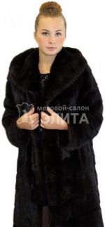 Шуба из норки с капюшоном S-319 р-р 42-46, цена 124200 рублей в интернет-магазине кожи и меха ЭЛИТА