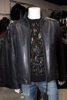 Кожаная куртка весна-осень Z-878, р-р 46-58, цена 23200 рублей в интернет-магазине кожи и меха ЭЛИТА