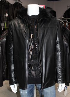 Зимняя мужская кожаная куртка из эко кожи 770-1DM, р-р 48-54, цена 17500 рублей в интернет-магазине кожи и меха ЭЛИТА