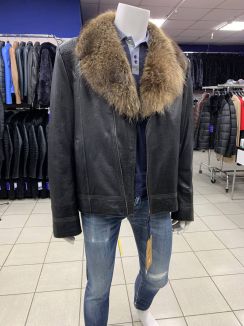 Зимняя мужская кожаная куртка из натуральной кожи 1119, р-р 56-62, цена 49800 рублей в интернет-магазине кожи и меха ЭЛИТА