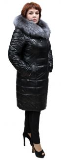Пальто из эко кожи 983G р-р 44-54, цена 12600 рублей в интернет-магазине кожи и меха ЭЛИТА