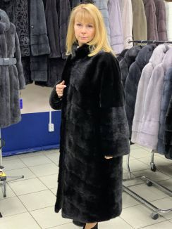 Пальто из норки S-18419 р-р 48-56, цена 150800 рублей в интернет-магазине кожи и меха ЭЛИТА