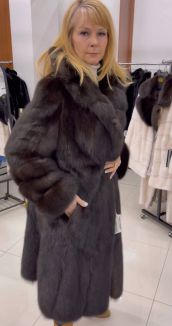 Пальто из баргузинского соболя М 393, р-р 44-56, цена 930000 рублей в интернет-магазине кожи и меха ЭЛИТА