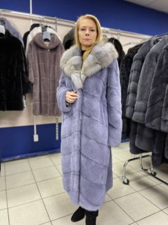 Пальто из норки м. S18237, р-р 52-54, цена 245000 рублей в интернет-магазине кожи и меха ЭЛИТА