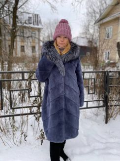 Пальто из норки S-18237 р-р 48-52, цена 179500 рублей в интернет-магазине кожи и меха ЭЛИТА
